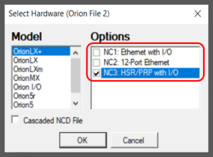 Selections for new OrionLX+ NovaCards in NCD 3.37