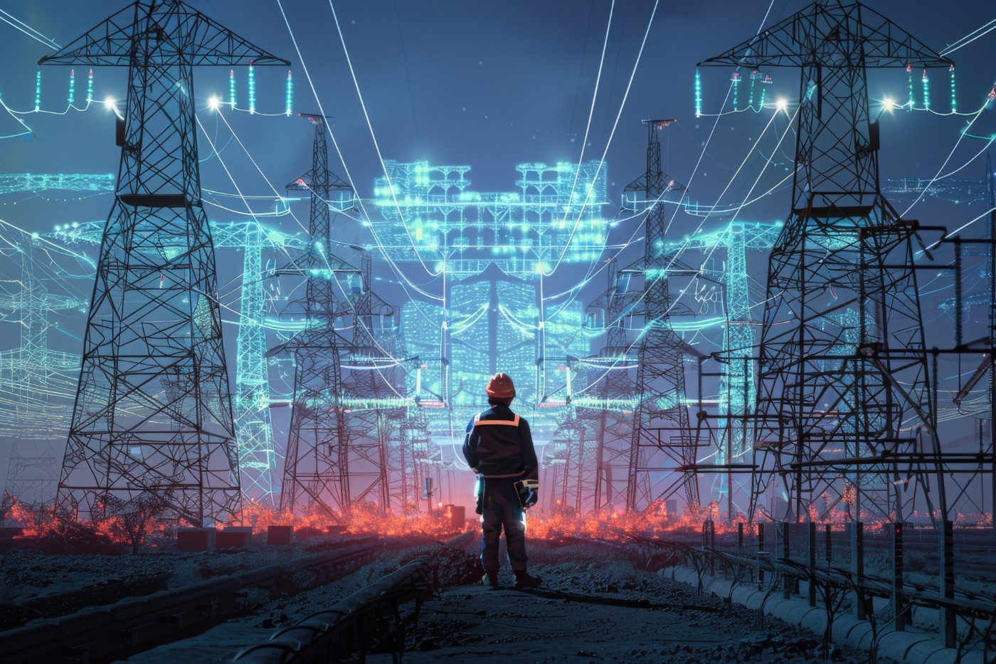engineer looking at future grid station